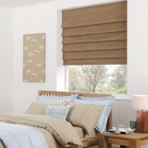 Rèm Roman vải màu gỗ